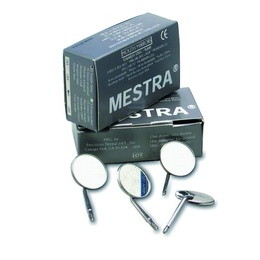 Stainless Steel Flat Dental Mirrors with European Thread, 12-Pack