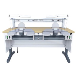 Durable Steel Workstation with Two Independent Stations for Dental Use