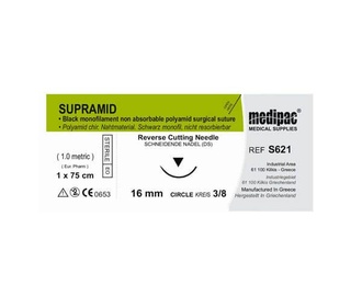 Supramid Dental Sutures 3/8 Circle Needle 75cm Thread - 24 pcs