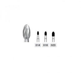 H379UF Polished Rugby Ball FG Tungsten Carbide Burs, 5-Pack