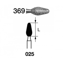 Egg Diamond Bur 369 for FG Handpieces – Pack of 5