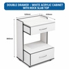 2-Layer Dental Cabinet with Wood and Tempered Glass Countertop