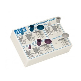 Komet 4313B.204 Ceramic Polishing Bur Stand with 9 Polishers
