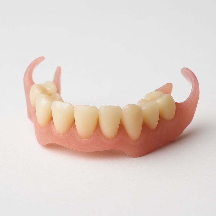Valplast Partial Acrylic set up try in 4-7 teeth