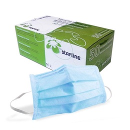 Blue Triple-Layer Disposable Face Masks - Pack of 50