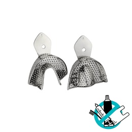 Upper and Lower Perforated Metal Dental Impression Trays